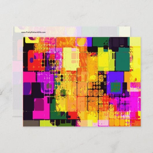 Abstrakte Art Geometric Patterns für die Farbpalet Postkarte (Vorne/Hinten)