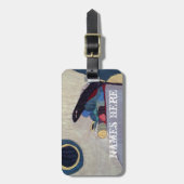 Abstrakte Art Gepäckmarke mit Ledergurt Gepäckanhänger (Vorderseite vertikal)