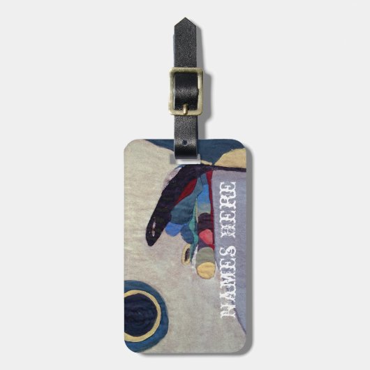 Abstrakte Art Gepäckmarke mit Ledergurt Gepäckanhänger (Vorderseite vertikal)