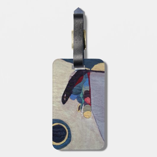 Abstrakte Art Gepäckmarke mit Ledergurt Gepäckanhänger (Rückseite vertikal)