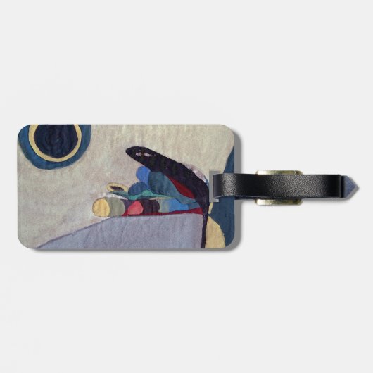 Abstrakte Art Gepäckmarke mit Ledergurt Gepäckanhänger (Rückseite horizontal)