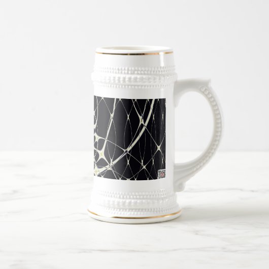 Abstrakte Art Golden Spiderweb Bierglas (Rechts)