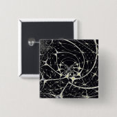 Abstrakte Art Golden Spiderweb Button (Vorne & Hinten)