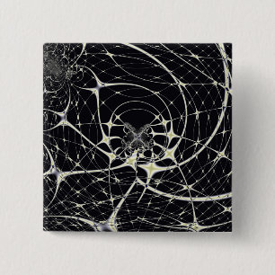 Abstrakte Art Golden Spiderweb Button