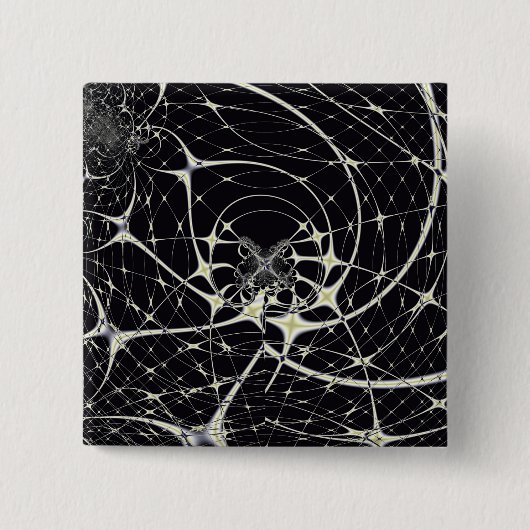 Abstrakte Art Golden Spiderweb Button (Vorderseite)