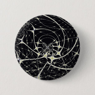 Abstrakte Art Golden Spiderweb Button