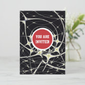 Abstrakte Art Golden Spiderweb Einladung (Stehend Vorderseite)