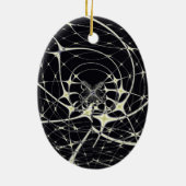 Abstrakte Art Golden Spiderweb Keramik Ornament (Hinten)