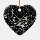 Abstrakte Art Golden Spiderweb Keramik Ornament (Hinten)