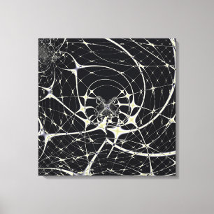 Abstrakte Art Golden Spiderweb Leinwanddruck