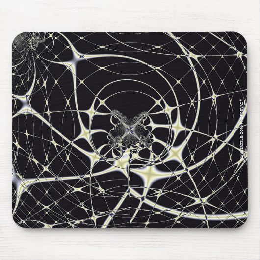 Abstrakte Art Golden Spiderweb Mousepad (Vorne)
