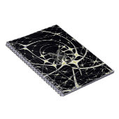 Abstrakte Art Golden Spiderweb Notizblock (Rechte Seite)