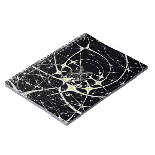 Abstrakte Art Golden Spiderweb Notizblock