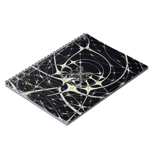 Abstrakte Art Golden Spiderweb Notizblock (Linke Seite)