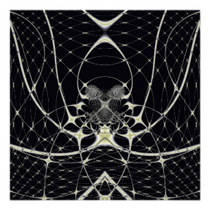 Abstrakte Art Golden Spiderweb Poster