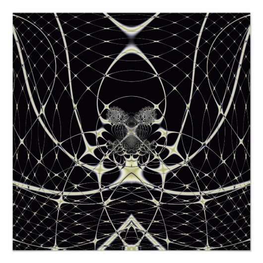 Abstrakte Art Golden Spiderweb Poster (Vorderseite)