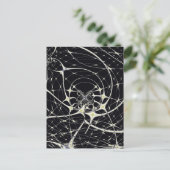 Abstrakte Art Golden Spiderweb Postkarte (Stehend Vorderseite)