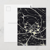 Abstrakte Art Golden Spiderweb Postkarte (Vorne/Hinten)