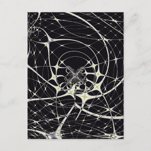 Abstrakte Art Golden Spiderweb Postkarte (Vorderseite)