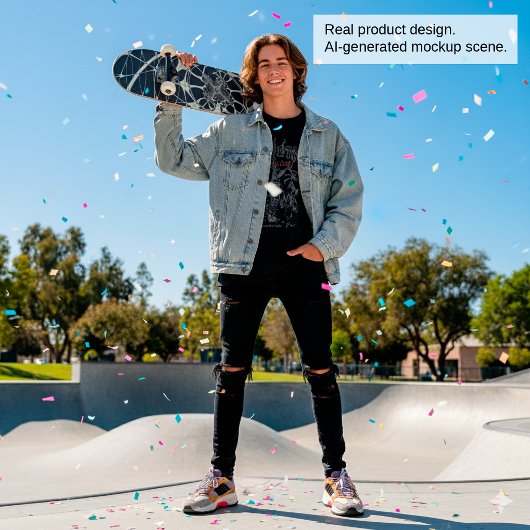 Abstrakte Art Golden Spiderweb Skateboard