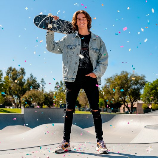 Abstrakte Art Golden Spiderweb Skateboard