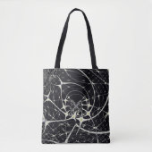 Abstrakte Art Golden Spiderweb Tasche (Vorderseite)