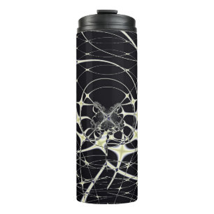 Abstrakte Art Golden Spiderweb Thermosbecher