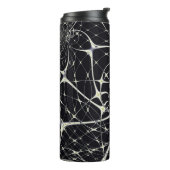Abstrakte Art Golden Spiderweb Thermosbecher (Nach links gedreht)