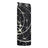 Abstrakte Art Golden Spiderweb Thermosbecher (Nach rechts gedreht)