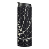 Abstrakte Art Golden Spiderweb Thermosbecher (Nach rechts gedreht)