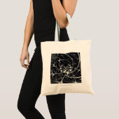 Abstrakte Art Golden Spiderweb Tragetasche (Vorderseite (Produkt))