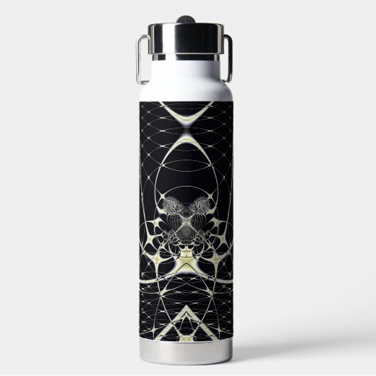 Abstrakte Art Golden Spiderweb Trinkflasche (Vorderseite)