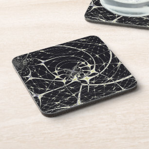 Abstrakte Art Golden Spiderweb Untersetzer