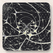 Abstrakte Art Golden Spiderweb Untersetzer (Vorderseite)