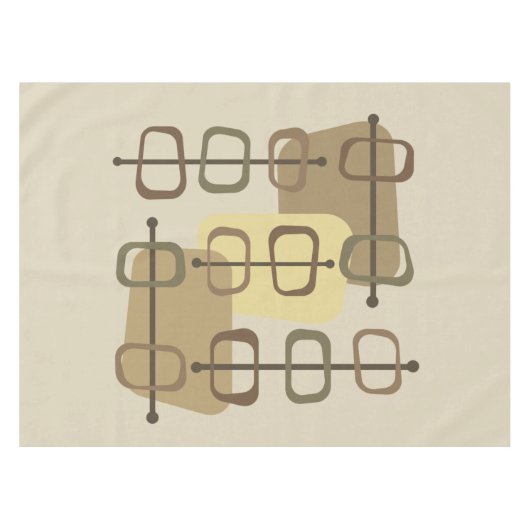 abstrakte Art Hollow Rocks Beige der 1950er Jahre Tischdecke (Vorderseite (Horizontal))