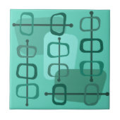 abstrakte Art Hollow Rocks Turquoise der 50er Jahr Fliese (Vorderseite)