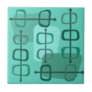 abstrakte Art Hollow Rocks Turquoise der 50er Jahr Fliese