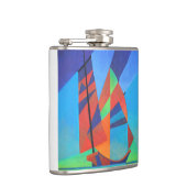 Abstrakte Art Junk Boote gegen Deep Blue Sky Flachmann (Rechts)