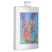 Abstrakte Art Junk Boote gegen Deep Blue Sky Flachmann (Rechts)
