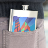 Abstrakte Art Junk Boote gegen Deep Blue Sky Flachmann (Beispiel)