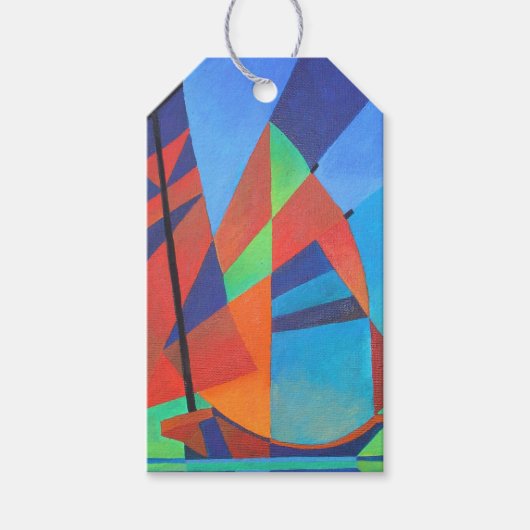 Abstrakte Art Junk Boote gegen Deep Blue Sky Geschenkanhänger (Vorderseite)