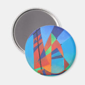 Abstrakte Art Junk Boote gegen Deep Blue Sky Magnet (Vorderseite/Rückseite)