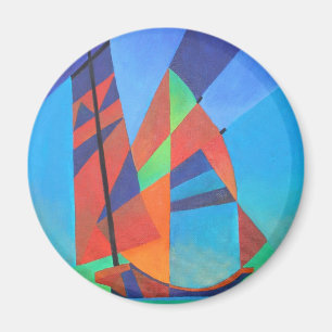 Abstrakte Art Junk Boote gegen Deep Blue Sky Magnet