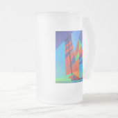 Abstrakte Art Junk Boote gegen Deep Blue Sky Mattglas Bierglas (VorderseiteRechts)
