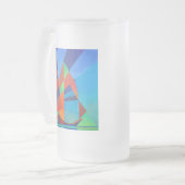 Abstrakte Art Junk Boote gegen Deep Blue Sky Mattglas Bierglas (Vorderseite Links)