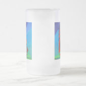 Abstrakte Art Junk Boote gegen Deep Blue Sky Mattglas Bierglas (Mittel)