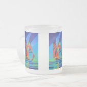 Abstrakte Art Junk Boote gegen Deep Blue Sky Mattglastasse (Vorderseite Links)