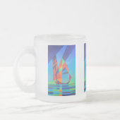 Abstrakte Art Junk Boote gegen Deep Blue Sky Mattglastasse (Links)