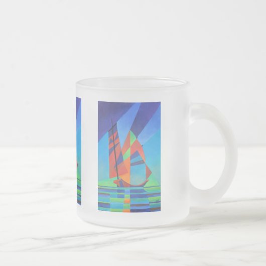 Abstrakte Art Junk Boote gegen Deep Blue Sky Mattglastasse (Rechts)