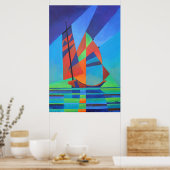 Abstrakte Art Junk Boote gegen Deep Blue Sky Poster (Küche)